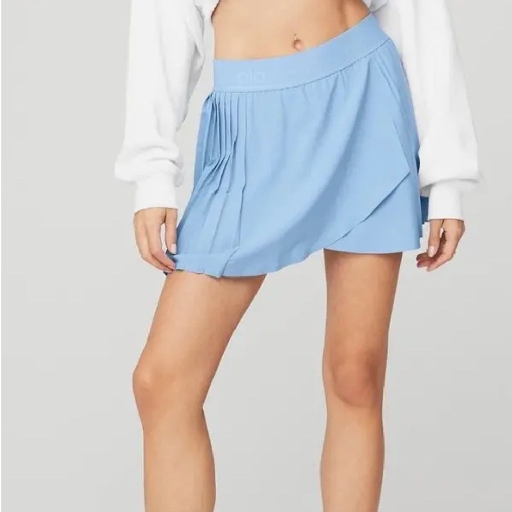 ALO Yoga Sky Blue Pleated Skirt
